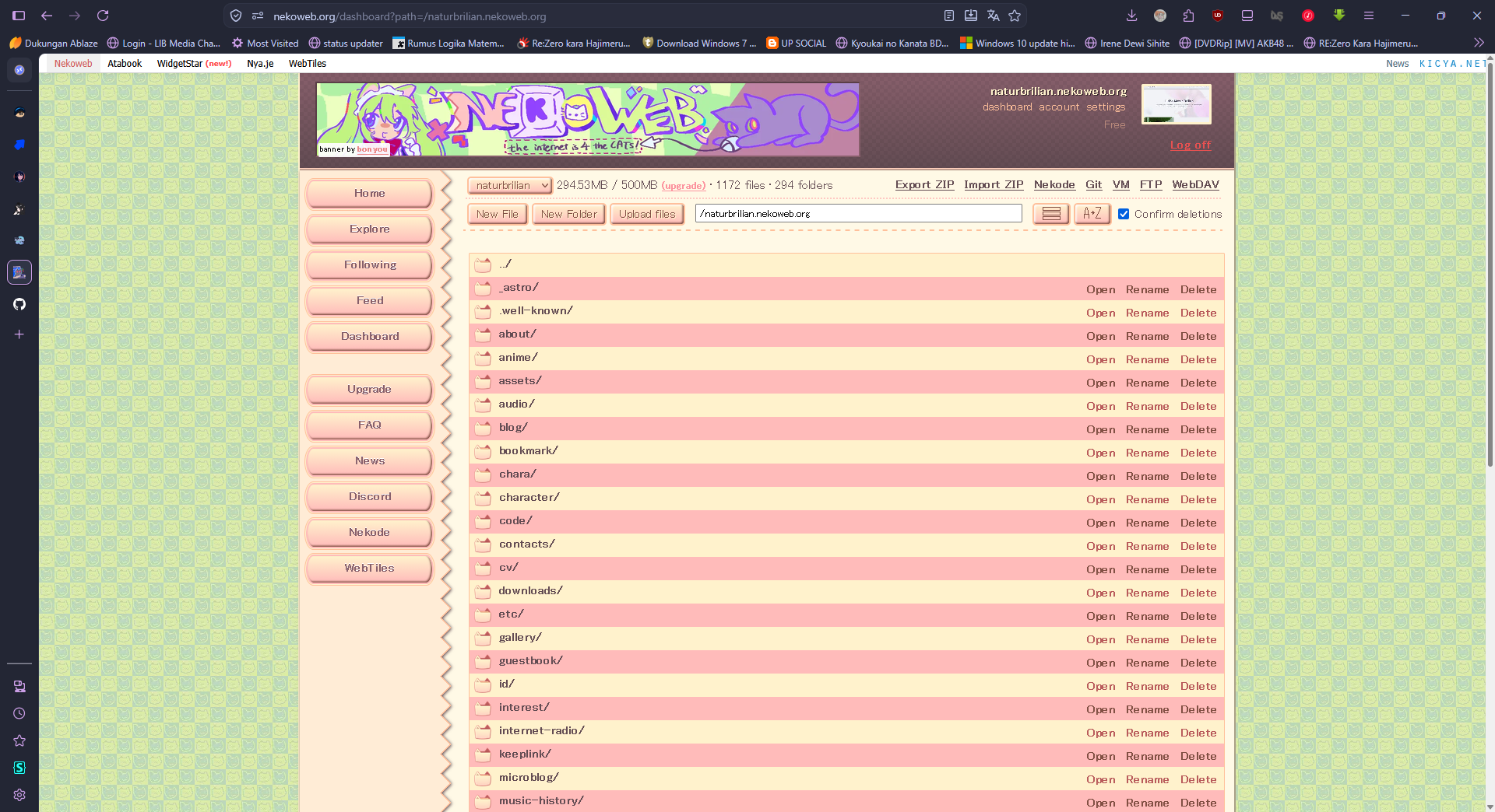hasil di nekoweb